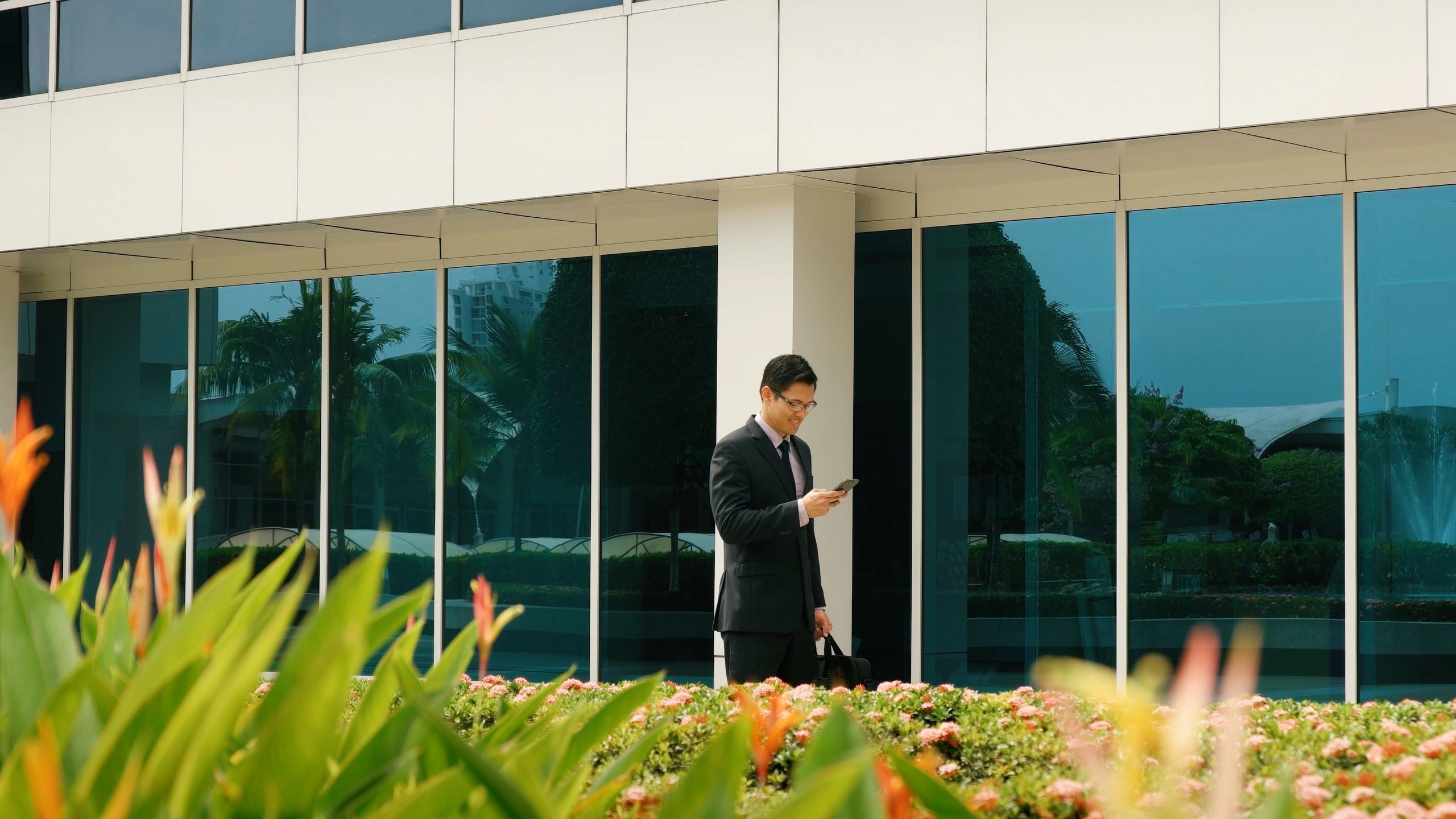 Professional at a commercial office building